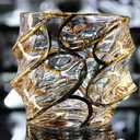 EdensDECOR Whiskey Glasses Gift Set (24k Gold Plated) Unique Luxury Gift For Men, Liquor Tumber, Bourbon, Scotch, Dad, Husbands