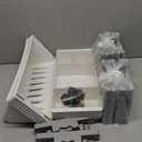 5 Tier Book Rack Storage Bookshelf, Mobile Bookshelf with Wheels, Removable Movable Unique Bookcase, Rolling Book Cart, Bookshelves for Students Study in Dorm Classroom Living Room School (White/Grey)