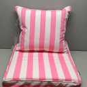 Outdoor Deep Seat Cushion Set 24 x 24 Inch, Pink White Striped Waterproof Patio Furniture Lounge Chair Cushions for Wicker Seat Sofa Couch (Multi11)