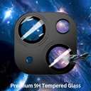 2 Packs Camera Lens Protector for iPhone 14 / iPhone 14 plus 9H Tempered Glass Camera Cover Lens Aluminum Alloy Metal matte Case, Scratch Resistant Case Friendly (Black)