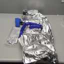 Akokvlar 5Pcs Adult Astronaut Costume Silver Spaceman Suit for Men Women Halloween Cosplay Set (Large, Blue)