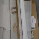 Forbena Floating Bathroom Shelves Wall Mounted, Aesthetic White and Gold Shelves for Bathroom Accessories, Modern Bathroom Organizer with Tower Bar for Wall Decor Storage Small Spaces, Set of 2