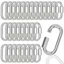 30PCS 3 Inches Chain Quick Links, M8 Galvanized Steel Thread Heavy Duty Carabiner Clips, 5/16" Locking Carabiners Connectors for Hammock, Camping, Pet Leash, Key Chain, Gym, 2000 Lbs Capacity