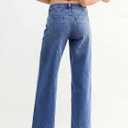 EMMIOL Womens Jeans Straight Leg,Mid-High Rise Baggy Denim Pants,Boyfriend Wide Leg,Loose Fit with Pocket,Runs Small; Size Up (Blue, L)