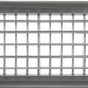 Repa Market 17" x 5" Inch Air Exhaust Grille for Round Ducts - 2 Adjustable Louvre Blades - Galvanized Air Supply Vent Cover - Side Fit Round Surface Canal Ducting from 9.84" to 35.43" Inches