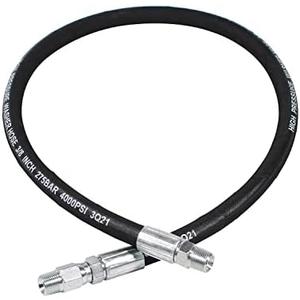 YAMATIC Pressure Washer Whip Hose with Swivel Steel Connector, 3/8" Jumper Hoses 4FT For Hose Reel and Power Washer, 4000 PSI