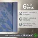 Gaiam Yoga Mat - Premium 6mm Print Extra Thick Non Slip Exercise & Fitness Mat for All Types of Yoga, Pilates & Floor Workouts (68"L x 24"W x 6mm Thick)