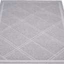 Amazon Basics Less-Mess Litter Trapping Cat Litter Box Mat, Soft on Kitty Paws, Waterproof, Scatter Control, 24" x 35", Grey (1 Count (Pack of 1), Gray)