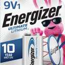 Energizer Ultimate Lithium 9V Batteries (1 Pack), Lithium 9 Volt Batteries