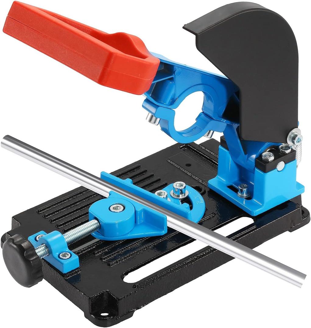 BEAMNOVA Upgraded Angle Grinder Stand, Angle Grinder Fixed Holder Conversion Cutting Machine Table, Handle Adjustable 45 Degree with Clamp Protective Cover