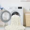 Ultra-Soft Faux Rabbit Fur Throw Blanket 50"x60", Cozy Fuzzy & Plush Blanket for Couch & Sofa Home Decor, Fluffy Thick Throw, A Warm Gift for Women, Cream/Beige