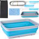 CPAP Cleaning kit Hose and Mask Brush with Collapsible Wash Basin TubSponge and Storage Hag6.9ft Extra Long Hose Brush, Compatible with 15mm and 22mm HosesBlue