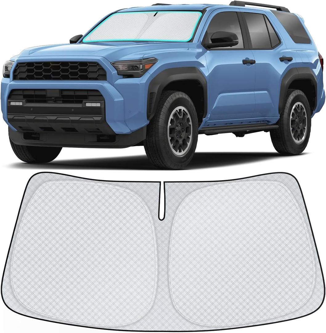 INSAUTO Windshield Sun Shade for 2010-2024 2025 Toyota 4Runner Accessories, [Upgraded 7-Layer Protection], Foldable Front Windshield Sunshade, Block Out UV Rays & Heat, Keep Car Cool