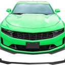 IKON MOTORSPORTS, Front Bumper Lip Compatible with 2016-2024 Chevy Camaro, 1LE Style Matte Black Front Air Chin Dam Bodykit Underbody Lip Spoiler Splitter ABS Plastic