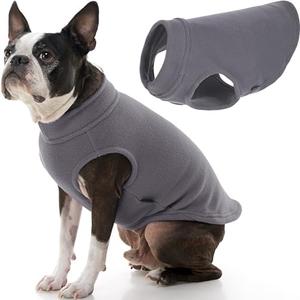 Gooby Stretch Fleece Vest Dog Sweater - Gray, Large - Warm Pullover Super Stretchy Fleece Dog Jacket for Small to Large Dogs, Large