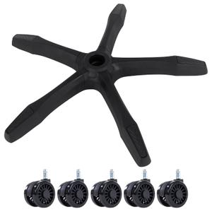 Frassie Gaming Chair Base Replacement with 5 Casters, Nylon Heavy Duty Desk Office Chair Wheel Base Part (Black)