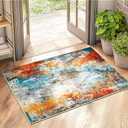 KIRFEIHT Modern Abstract 2x3 Area Rug, Non-Slip Washable Carpet for Kitchen, Entryway & Door Mats, Soft & Absorbent Indoor Rugs for Kids & Pets, Colorful
