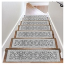 Rubber Indoor Stair Runner Slip Resistant Stair Rugs Safety Mats for Dogs, Kids & Elders, Stairway Grip Step Treads, Gray, 30"×8", Pack of 8