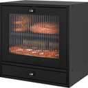 Pine Wood Bread Box for Kitchen Countertop - Large 2-Layer Bread Storage Container with Magnetic Closure, Acrylic Window & Removable Coffee Pod Tray, Black