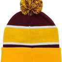 City Beanie Knit Hat with Pom Winter Cuffed Cap Sport Fans Gift for Men Women