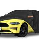 Car Cover Waterproof All Weather Custom Fit for Ford Mustang 1994-2025, 420D Oxford Full Outdoor Automtive Heavy Duty Covers Windproof Snowproof Dustproof UV Hail Protection Accessories Black
