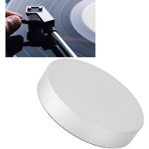 HiFi Disc Stabilizer Clamp for Vibration Balancing with Aluminum Alloy Record Weight, Suitable for All Turntables (White)
