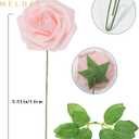 Artificial Flowers 25 Pack Blush Faux Foam Roses with Stems, Real Looking Fake Rose for DIY Wedding Bouquets, Bridal Shower Centerpieces, Party Table Decorations, Home Decor