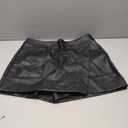 Fahsyee Women's Faux Leather Skirt, Black High Waisted Stretchy Zipper Mini A Line Pencil Short Plus Size XL