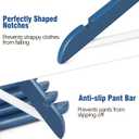 TOPIA HANGER Premium Wooden Hangers with Non-Slip Pant Bar, 360Swivel Hook and Shoulder Notches, 16 Pack Solid Wood Clothes Hangers for Suit, Coat, Jacket, Camisole(Blue/White)-CT35BW1