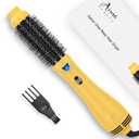 Hair Dryer Brush, Aima Beauty 4-in-1 Upgrade Hot Air Straightener Curler Function for Women, Hair Styling Tools, Yellow-Round