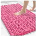 Smiry Bathroom Rugs Mat 30x20, Extra Soft Absorbent Chenille Bath Rugs, Non Slip Rubber Backing Machine Washable Quick Dry Bath Mats for Bathroom Floor, Tub, Shower, Home Decor Accessories, Hot Pink