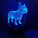French Bulldog Night Light 3D Illusion Table Lamp Puppy Dog 7 Changing Color Toys Birthday Christmas Gifts for Kids Boys Girls Home Bed Room Decor