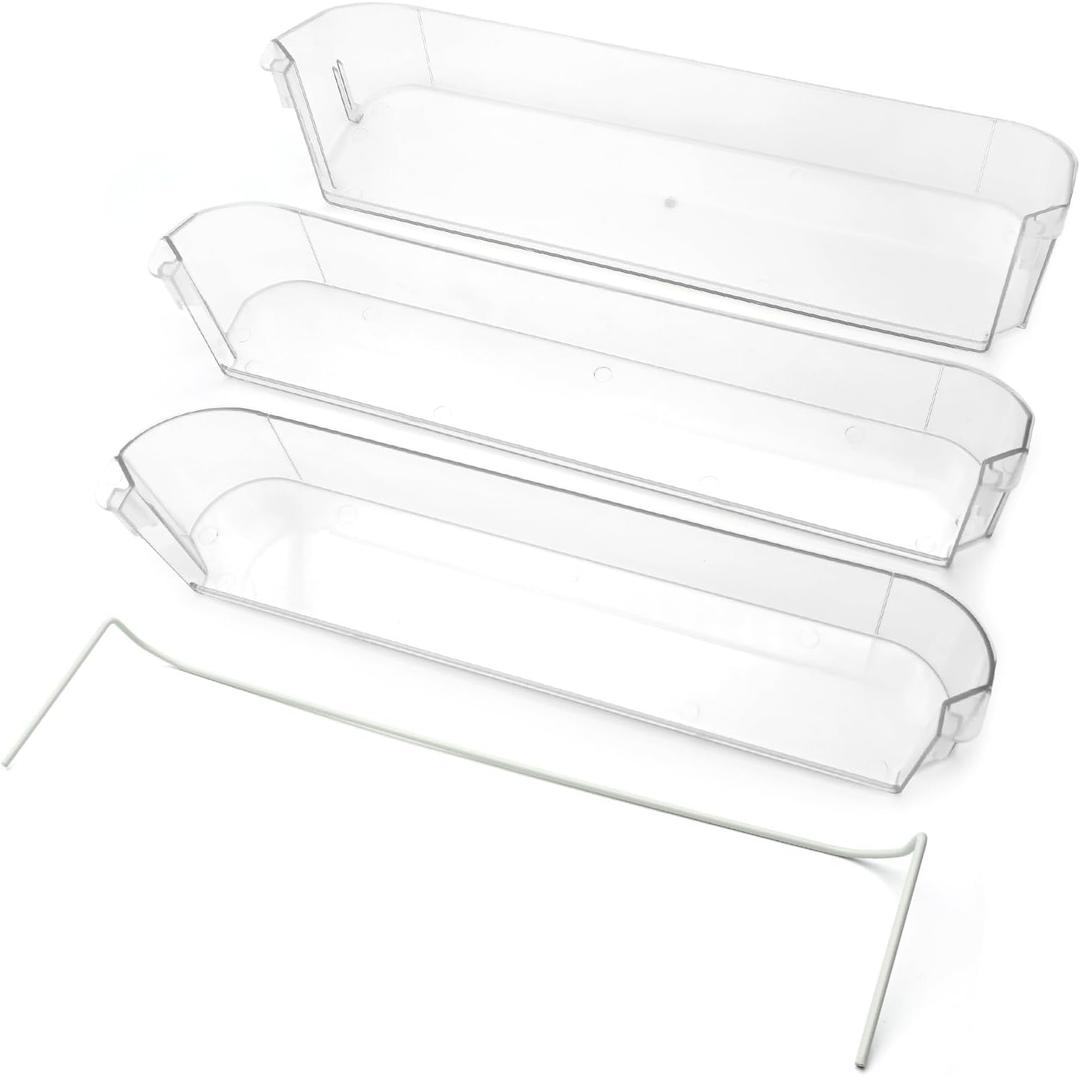 29325760655 Refrigerator Door Shelves Compatible With Dometic Americana II RV Refrigerators, Refrigerator Door Clear Shelf Combo Kit, 4-Piece Kit