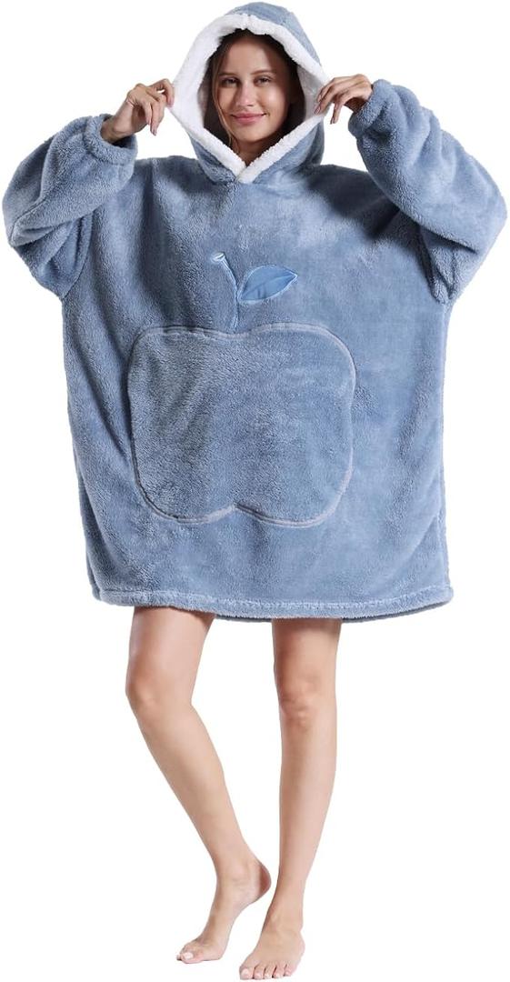 GoodtoU Wearable Blanket Hoodie Sweatshirt Warm Cozy Christmas Birthday Gifts Hooded Blanket for Adults Cozy Sweatshirts for Women, Blue