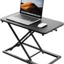 Standing Desk Converter Height Adjustable, Sit to Stand up Desk Riser Computer Workstation use in Laptop and Single Monitor Ergonomic Desktop Workstation for Home Office - Black, 13.8"D x 23.6"W x 15.7"H