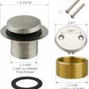 Welsan Bathtub Drain Tip Toe Tub Conversion Kit, Replacement Bath Trim with Two-Hole Overflow Faceplate and Universal Fine/Coarse Thread Assembly, Brushed Nickel