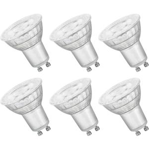 Sylvania GU10 LED Light Bulbs, Recessed Light Bulbs for Track Light Bulbs, PAR16 50W Equivalent, 6W, Dimmable, 450 Lumens, 3000K, White - 6 Pack (41254)