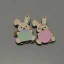 8 Pieces Easter Basket Tags, Color Bunny Shape Wooden Design Easter Basket Name Tags, Personalized Easter Tags with Twine, Easter Gift Tags for Home Room Decoration Hanging Ornaments (Colorful Bunny)