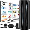 2800+Miles Range TV Antenna,360° Reception TV Antenna Indoor with Amplifier Signal Booster Support 4K 8K 1080p All TV's-38ft Thick Coaxial Cable