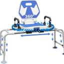 Sliding Shower Chair Swivel Tub Transfer Bench with Backrest with Non Slip Suction Cups 400lbs Weight Capacity Adjustable Height Shower Seat for Elderly Disabled Bathing Inside Shower (Widened push-pull rotating type)