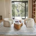 Phantoscope Modern Area Rug 5'x7' – Distressed Blue and Grey Geometric Rectangle Pattern, Washable Non-Slip Rug for Living Room, Bedroom, or Dining Room, Soft Low-Pile Floor Carpet, Coastal Blue/ Grey