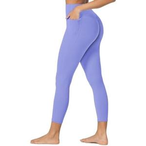 Sunzfly Invisible Butt Scrunch Workout Leggings with Pockets for Women, No Front Seam Gym Yoga Pants with Tummy Control Size M