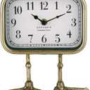 NIKKY HOME Vintage Table Top Clock, Cute Duck Paw Silent Shelf Desk Clock Battery Operated, Home Decor for Living Room, Mantel, Bedroom, Bedside - Gold