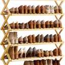 6-Tier Bamboo Shoe Rack Organizer - Freestanding for Entryway, Hallway, Wardrobe - Holds 24 Pairs of Shoes