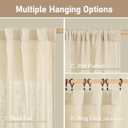 LAMIT Linen Semi Sheer Curtains 96 inches Long 2 Panels Set, Light Filtering Panels Back Tab and Rod Pocket Floor to Ceiling Curtains for Bedroom/Living Room, Beige, 52 x 96 Inch