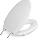Centoco 2 inch Raised Toilet Seat for Seniors, Elongated, Closed Front with Cover, Plastic, Made in the USA, HL800STS-001, White