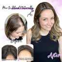 Fine Plus 18'' Hair Topper for Women with Thinning Hair & Gray Roots, Adds Volume and Natural Top Coverage with Soft Body Texture for Easy Daily Styling - Blonde with dark roots