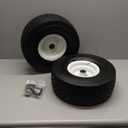 15x6.00-6 Flat Free Lawn Mower Tire and Wheel, 15x6-6nhs Riding Mowers Lawn Tire and Wheel with 3/4" Bearing, 3" Centered Hub, 2 Pack