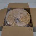 Cpintltr Round Ottoman Natural Seagrass Footstool Hand Weave Water Hyacinth Poufs Eco Friendly Sofa Foot Stool Soft Step Stool Padded Foot Rest with Pine Legs for Living Room (Natural)