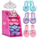Mastom Girls Play Set! Princess Dress Up Shoes and Tiara (3 Pairs of Shoes + 1 Tiara) Role Play Collection Fashion Princess Shoe for Little Girls